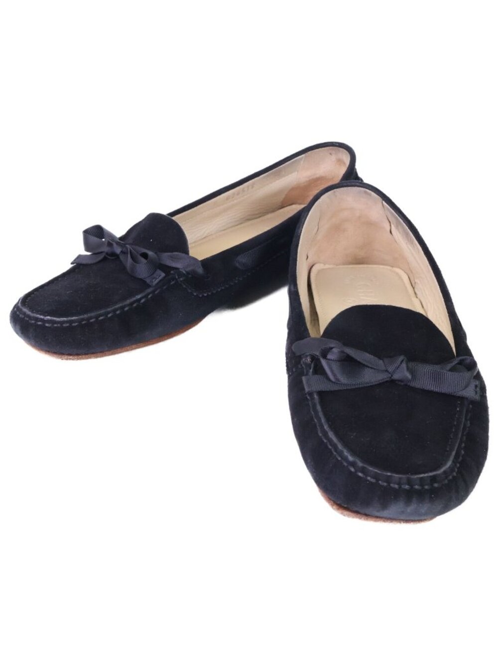 Chanel CC Logo Stitch Ribbon Suede Deck Shoes